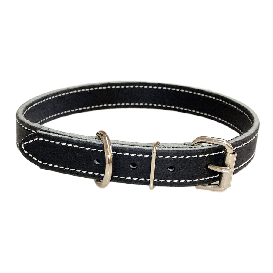 Flat Leather Collar - 3/4