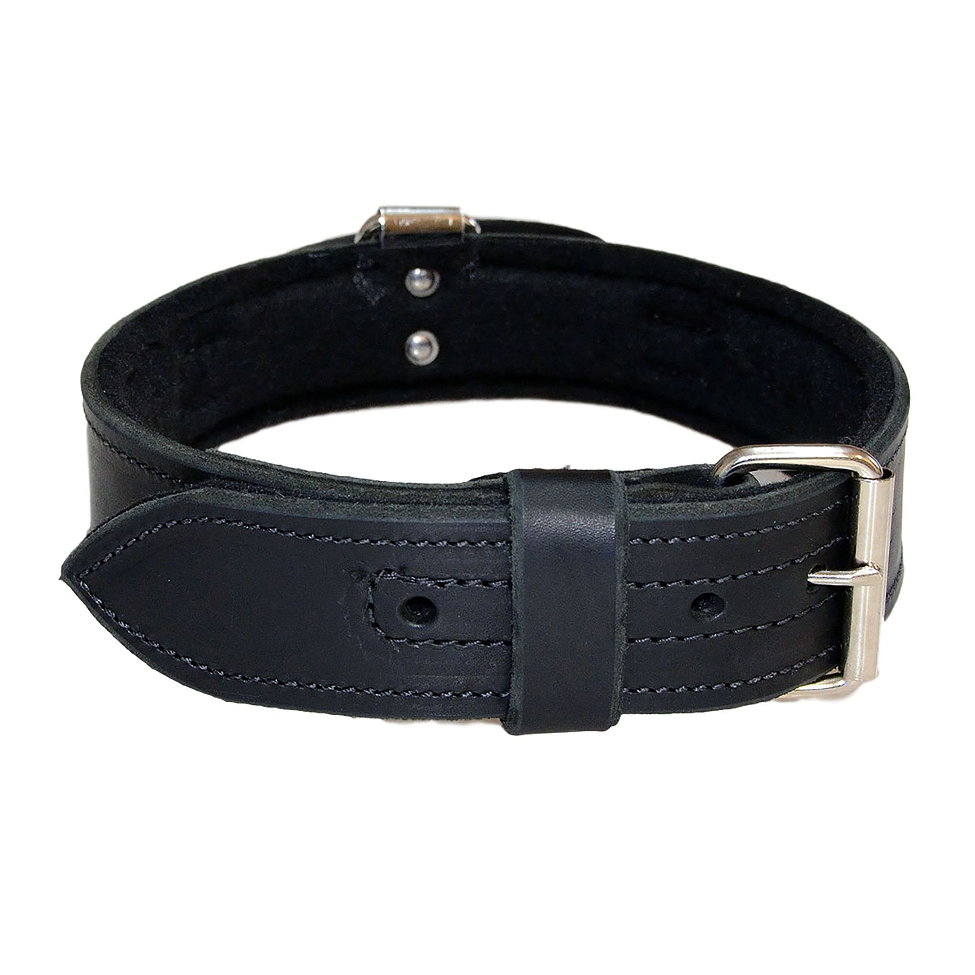 Redline K-9 Leather Collar With Handle And Felt - 2